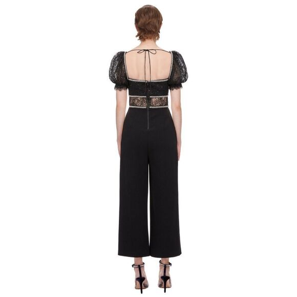 Self-Portrait Sequin Circle Lace Jumpsuit black - Picture 4 of 10